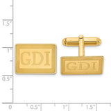 14k Yellow Gold Recessed Letter Rectangle Monogram Cuff Link