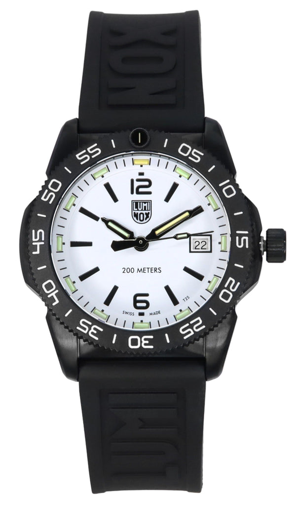 Luminox Pacific Diver Ripple Rubber Strap White Dial Quartz XS.3127M 200M Mens Watch