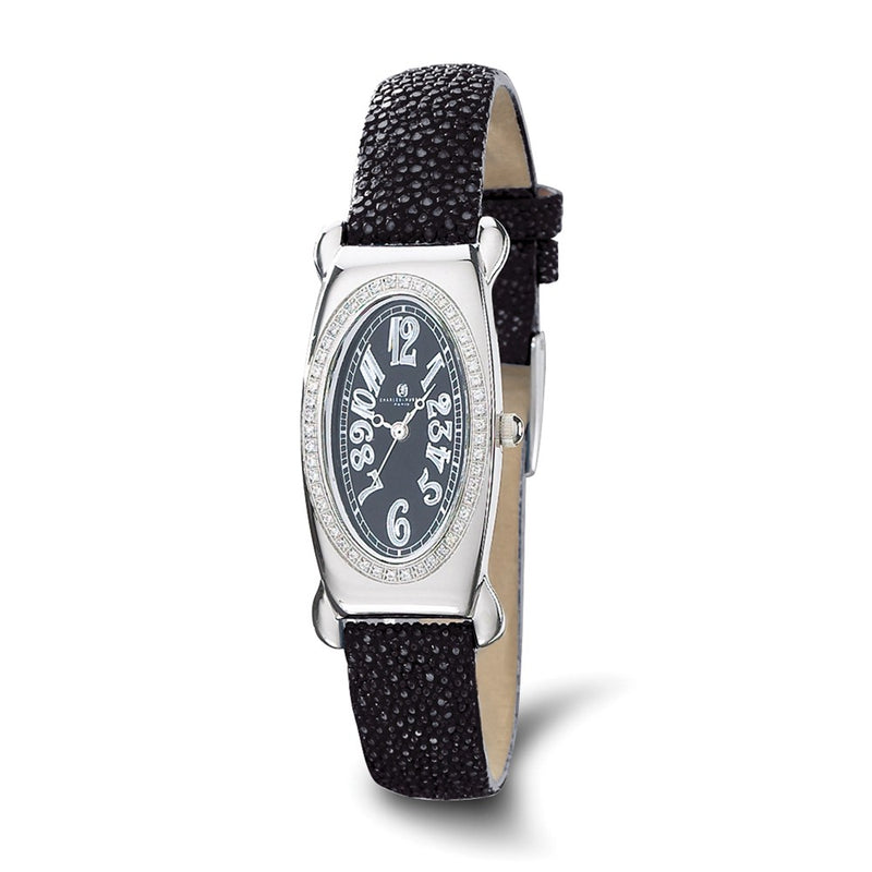 Charles Hubert Ladies Chrome Finish Black Sunray Dial Quartz Watch Charles Hubert Chrome-finish Black Sunray Dial Quartz Watch  main image 3