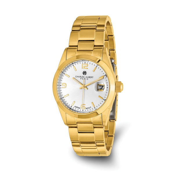 Charles-Hubert Yellow IP-plated Stainless Steel Champagne Dial with Date Watch