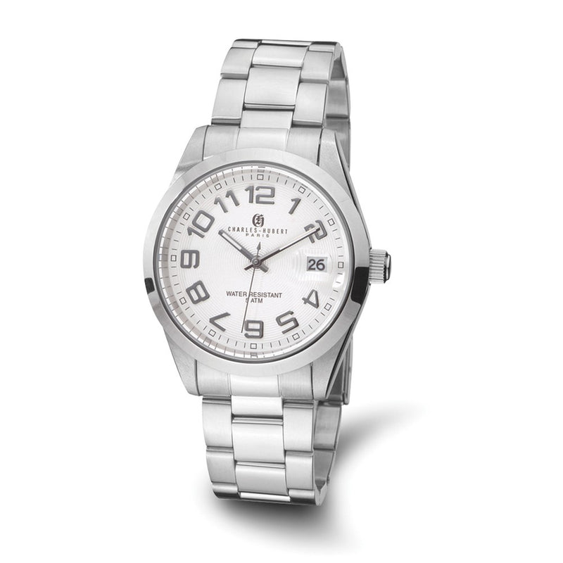 Charles-Hubert Stainless Steel White Dial with Date Watch