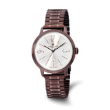 Charles-Hubert Stainless Steel Brown IP-plated Silver-tone Dial with Date Watch