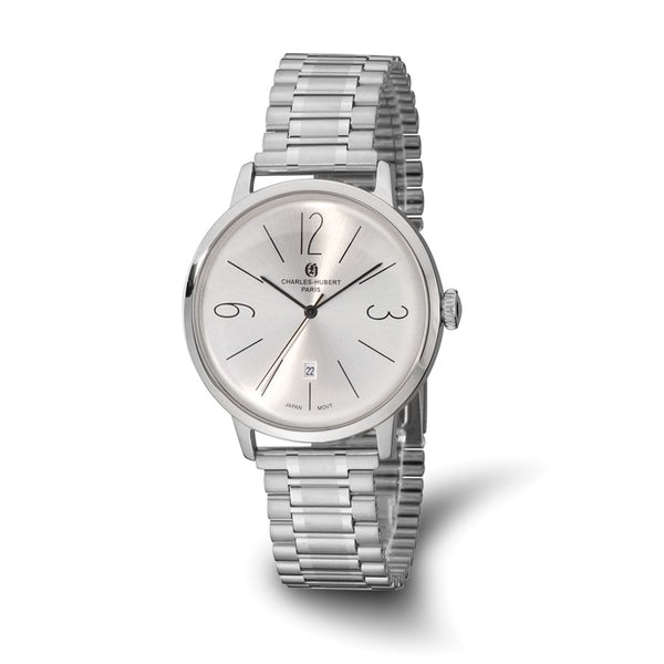 Charles-Hubert Stainless Steel Silver-tone Dial with Date Watch