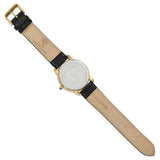 Steinhausen Delemont Gold IP-plated Stainless Steel White Dial with Black Leather Quick Release Band Watch