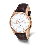 Steinhausen Lugano Rose IP-plated Stainless Steel White Dial Chronograph with Black Leather Quick Release Band Watch