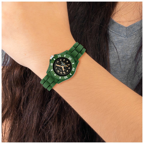 Colori Kids 30mm Jet Dial with Dark Green Silicone Band Watch