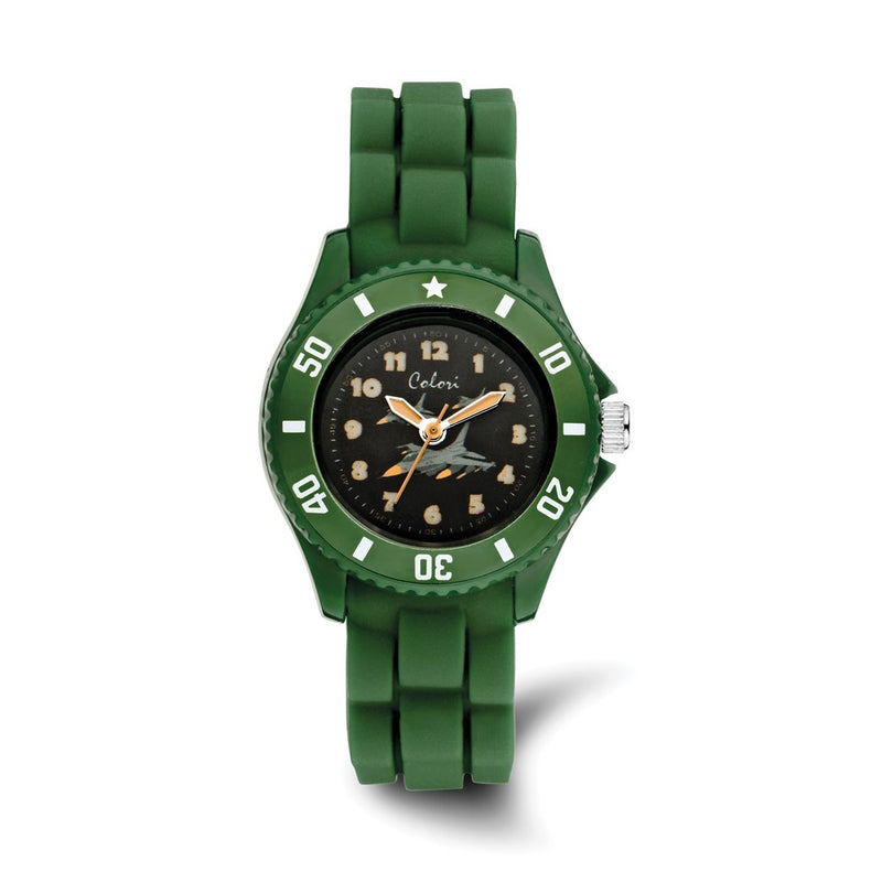 Colori Kids 30mm Jet Dial with Dark Green Silicone Band Watch