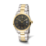 Charles Hubert Two-tone Yellow IP-plated Stainless Steel Black Dial with Date Quartz Watch