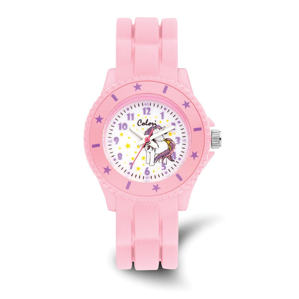 Colori Kids 30mm Pink Unicorn Dial with Light Pink Silicone Band Watch