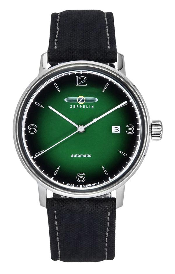 Zeppelin Hindenburg LZ129 Recycled Plastic Strap Green And Black Eco Ceramic Dial Automatic 80642N Men's Watch