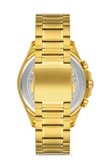 Omax Men's Watch Classy 42mm Gold Plated Stainless Steel Waterproof with Chronograph and Date