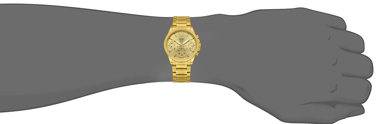 Omax Men's Watch Classy 42mm Gold Plated Stainless Steel Waterproof with Chronograph and Date