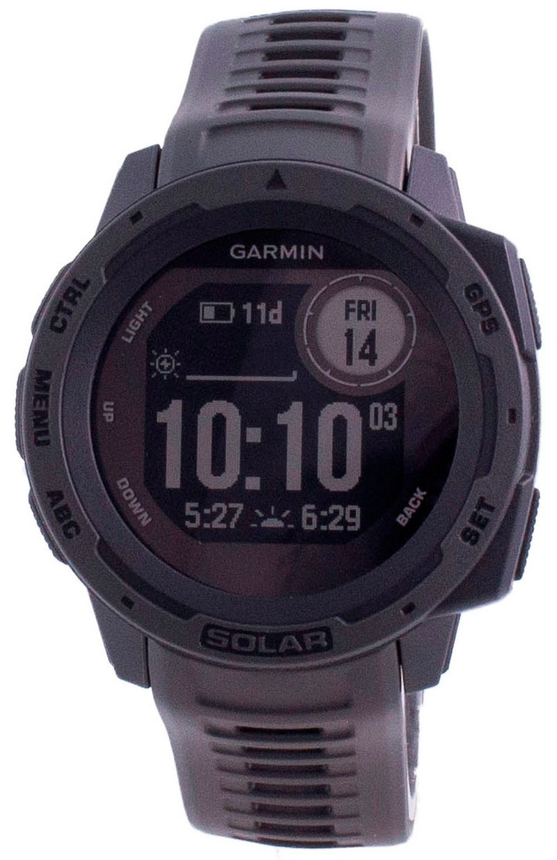 Garmin Instinct Solar Graphite Outdoor Fitness GPS Black Band 010-02293-00 Multisport Watch