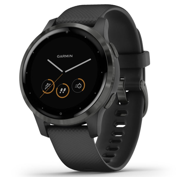 Garmin 010-02172-11 vivoactive 4S GPS Smartwatch (Slate Stainless Steel Bezel with Black Case and Silicone Band)