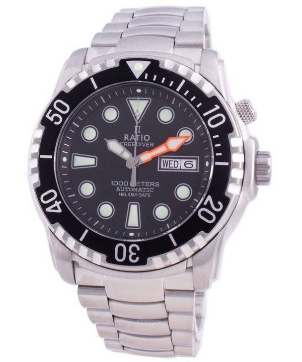 Ratio FreeDiver Helium-Safe 1000M Sapphire Automatic 1068HA96-34VA-BLK Men's Watch