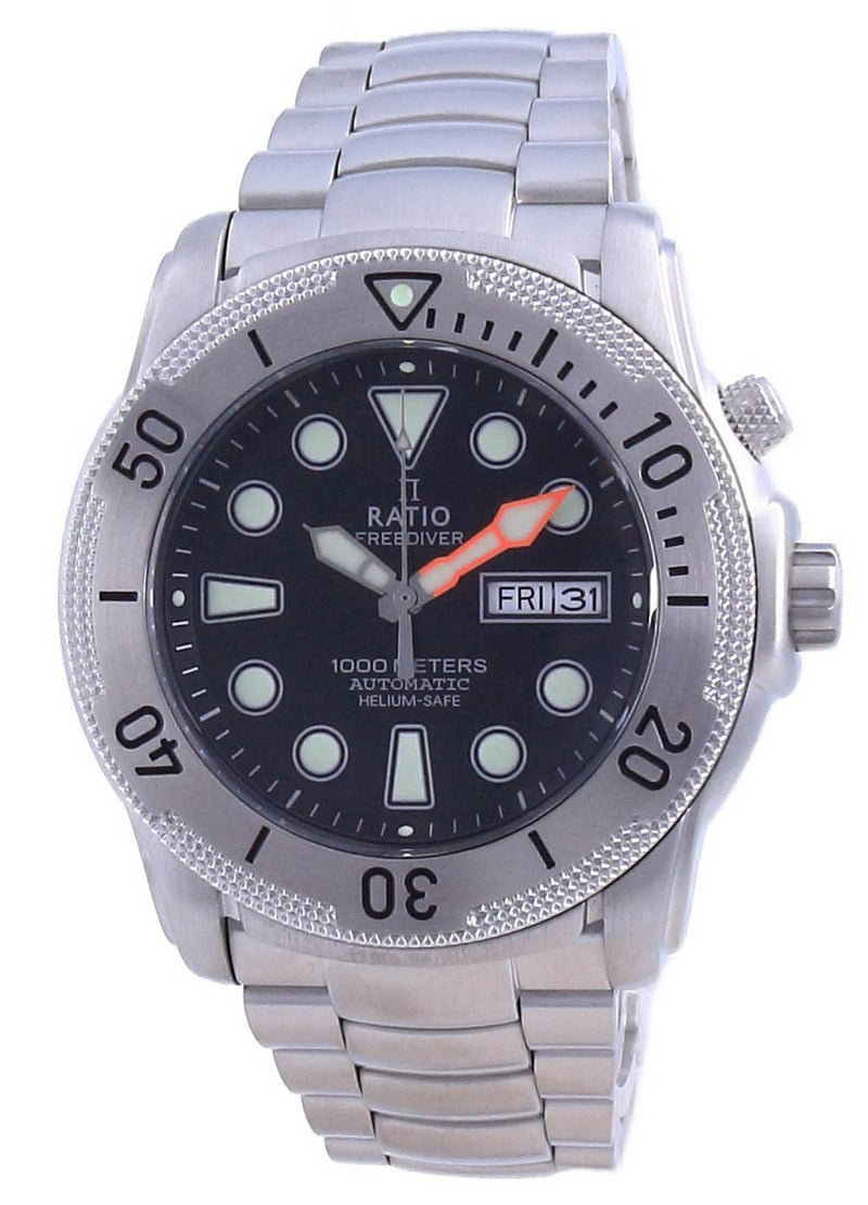 Ratio Free Diver Helium-Safe Automatic 1068MD96-34VA-BLK 1000M Men's Watch