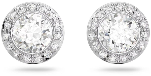 Swarovski Angelic Sterling Silver Rhodium Plated Stud Earrings With White Crystal 1081942 For Women