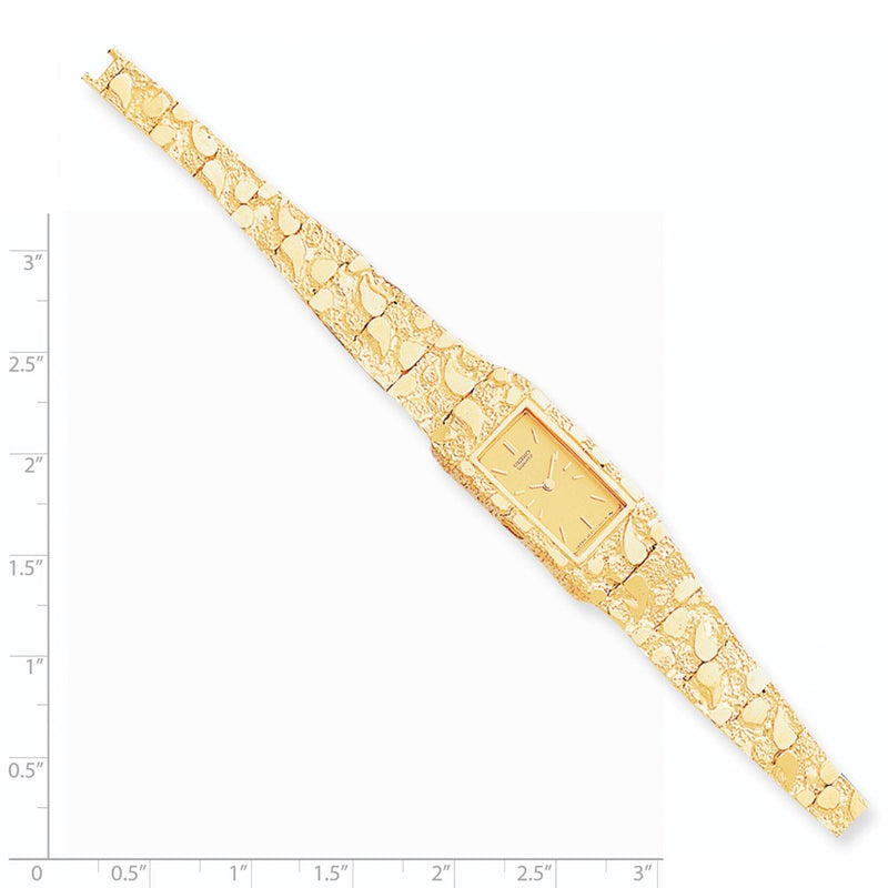 10k Champagne 15x31mm Dial Rectangular Face Nugget Watch