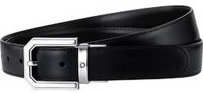 Montblanc 111092 Classic Line Rectangular Reversible Men's Black/Brown Leather Belt