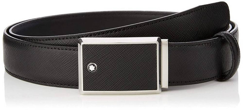 Montblanc 114421 Black Saffiano Men's Leather Belt