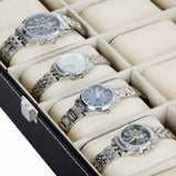 12 Slots Grid Leather Watch Display Box Jewelry