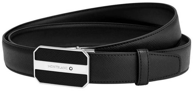 Montblanc Men's Plate Buckle Leather Belt