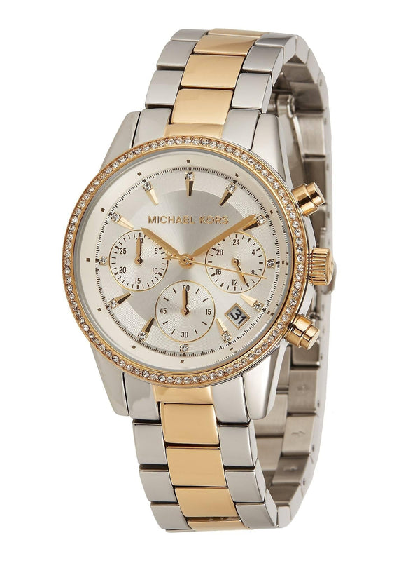 Michael Kors Women's MK6474 Ritz Two Tone Stainless Steel Chronograph Watch