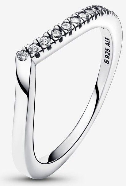 Pandora Sterling Silver Timeless Wish Half Sparkling Ring 192394C01-50 For Women