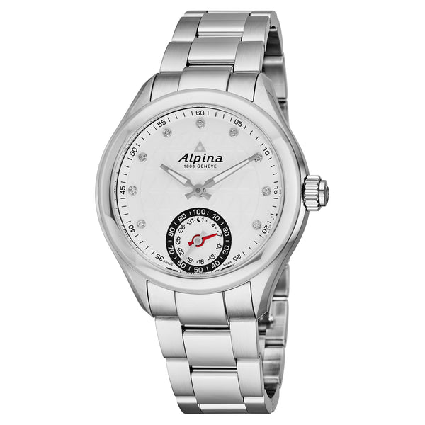 Alpina Women's AL-285STD3C6B 'Smartwatch' Silver Diamond Dial Stainless Steel Multifunction Swiss Quartz Watch