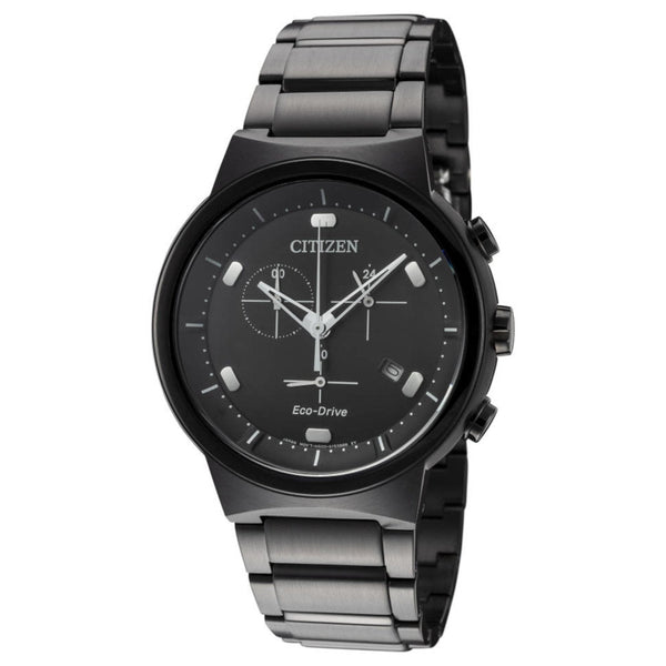 Citizen AT2405-87E Men's Eco-Drive 'Paradex' Black Ion-Plated Stainless Steel Black Dial Chronograph Watch