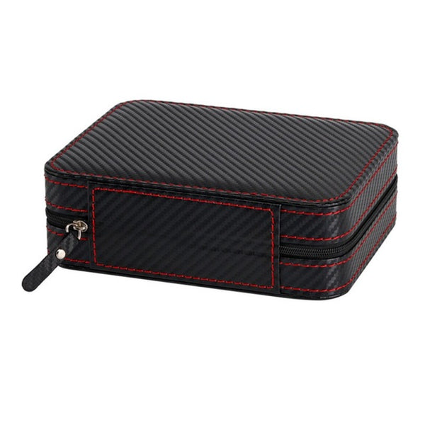 2/4 Grids Carbon Fibre Leather Watch Box with