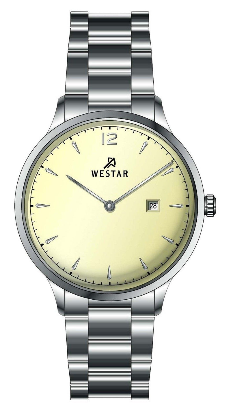 Westar Profile Two Tone Stainless Steel Light Champagne Dial Quartz 40218STN102 Women's Watch