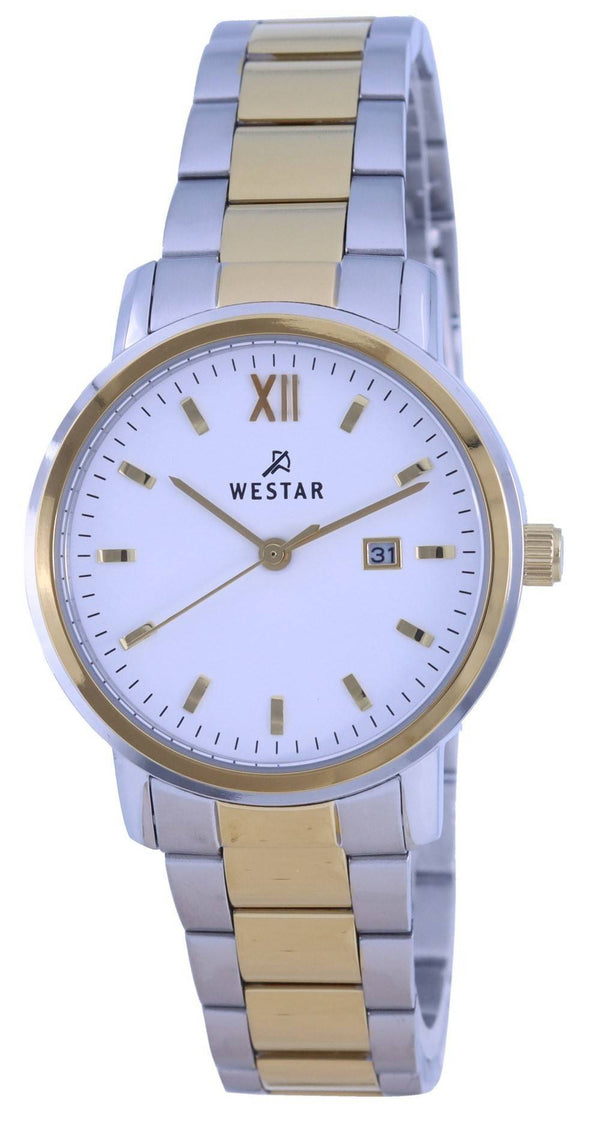 Westar White Dial Two Tone Stainless Steel Quartz 40245 CBN 101 Women's Watch