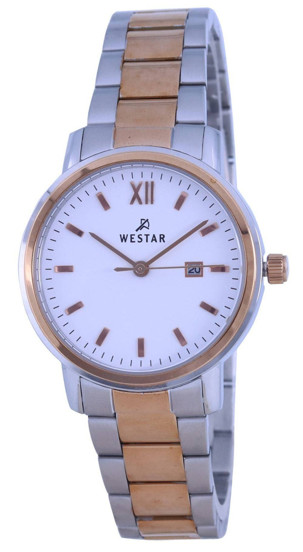 Westar White Dial Two Tone Stainless Steel Quartz 40245 SPN 601 Women's Watch