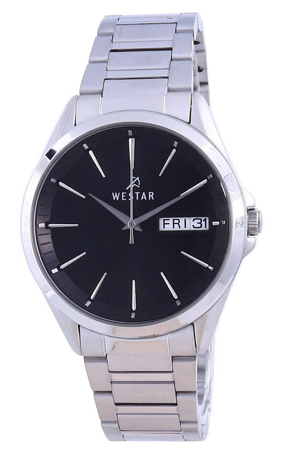 Westar Black Dial Stainless Steel Quartz 50212 STN 103 Men's Watch