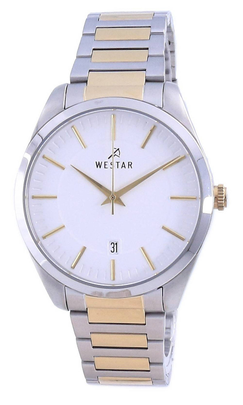 Westar White Dial Two Tone Stainless Steel Quartz 50213 CBN 101 Men's Watch