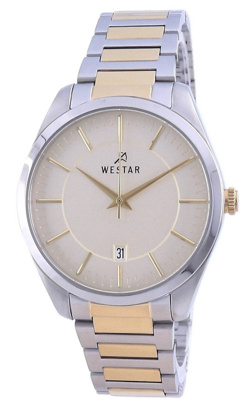 Westar Champagne Dial Two Tone Stainless Steel Quartz 50213 CBN 102 Men's Watch