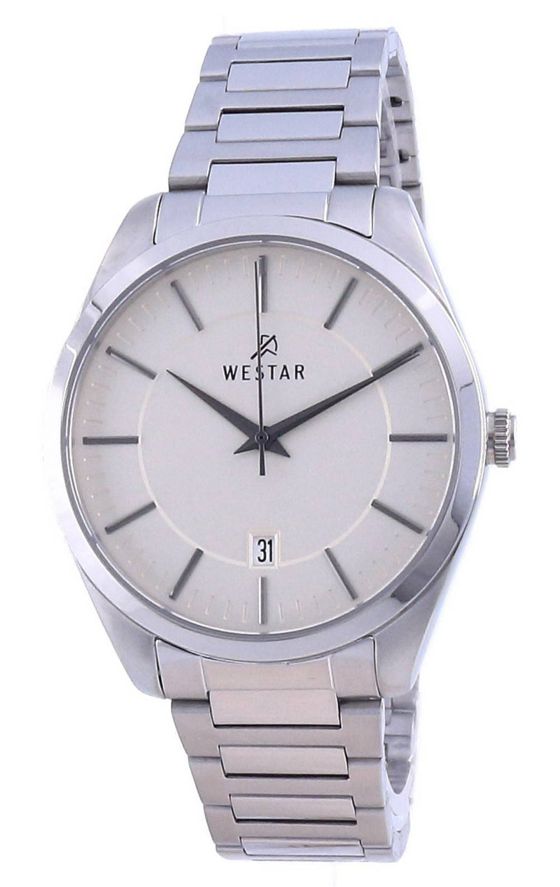 Westar Champagne Dial Stainless Steel Quartz 50213 STN 102 Men's Watch