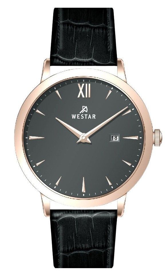 Westar Profile Leather Strap Grey Dial Quartz 50214PPN606 Men's Watch