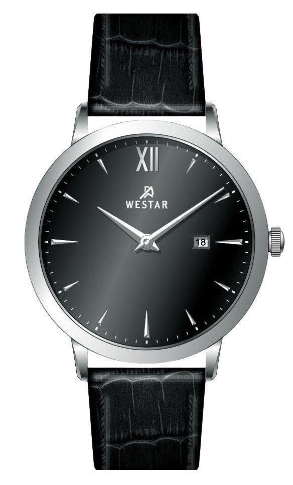 Westar Profile Leather Strap Black Dial Quartz 50214STN103 Men's Watch