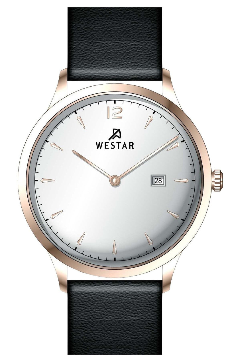 Westar Profile Leather Strap Silver Dial Quartz 50217PPN607 Men's Watch