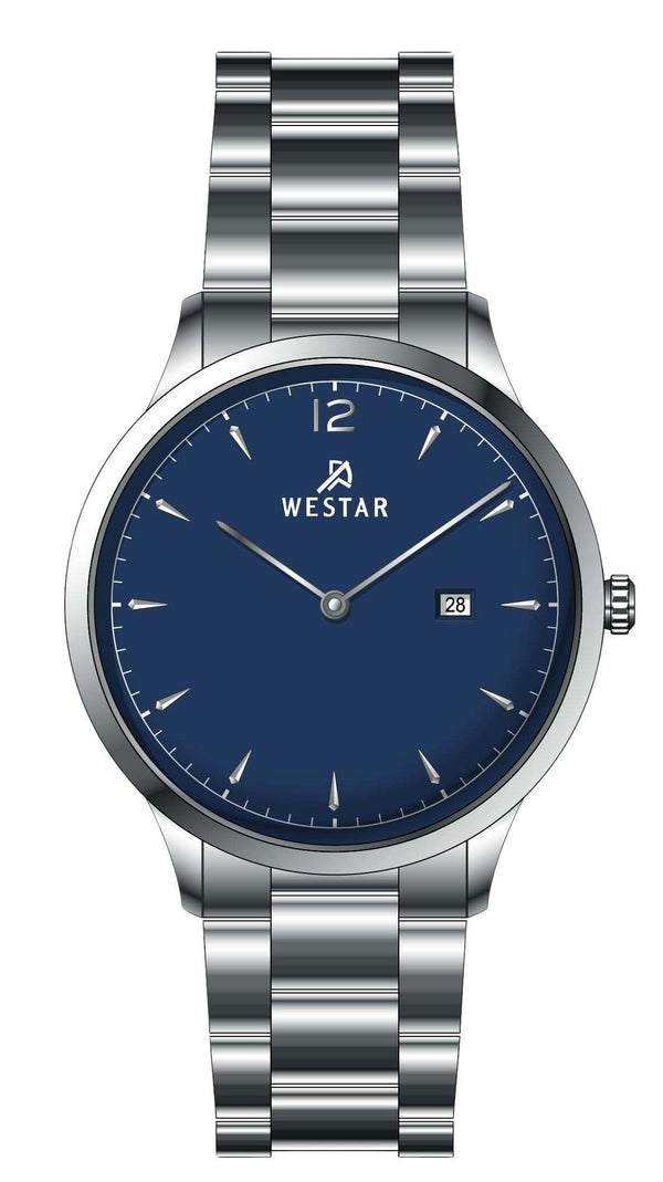 Westar Profile Stainless Steel Blue Dial Quartz 50218STN104 Men's Watch