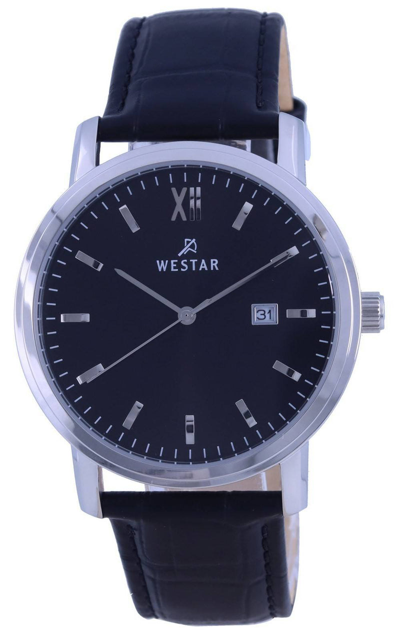 Westar Black Dial Leather Strap Quartz 50244 STN 103 Men's Watch