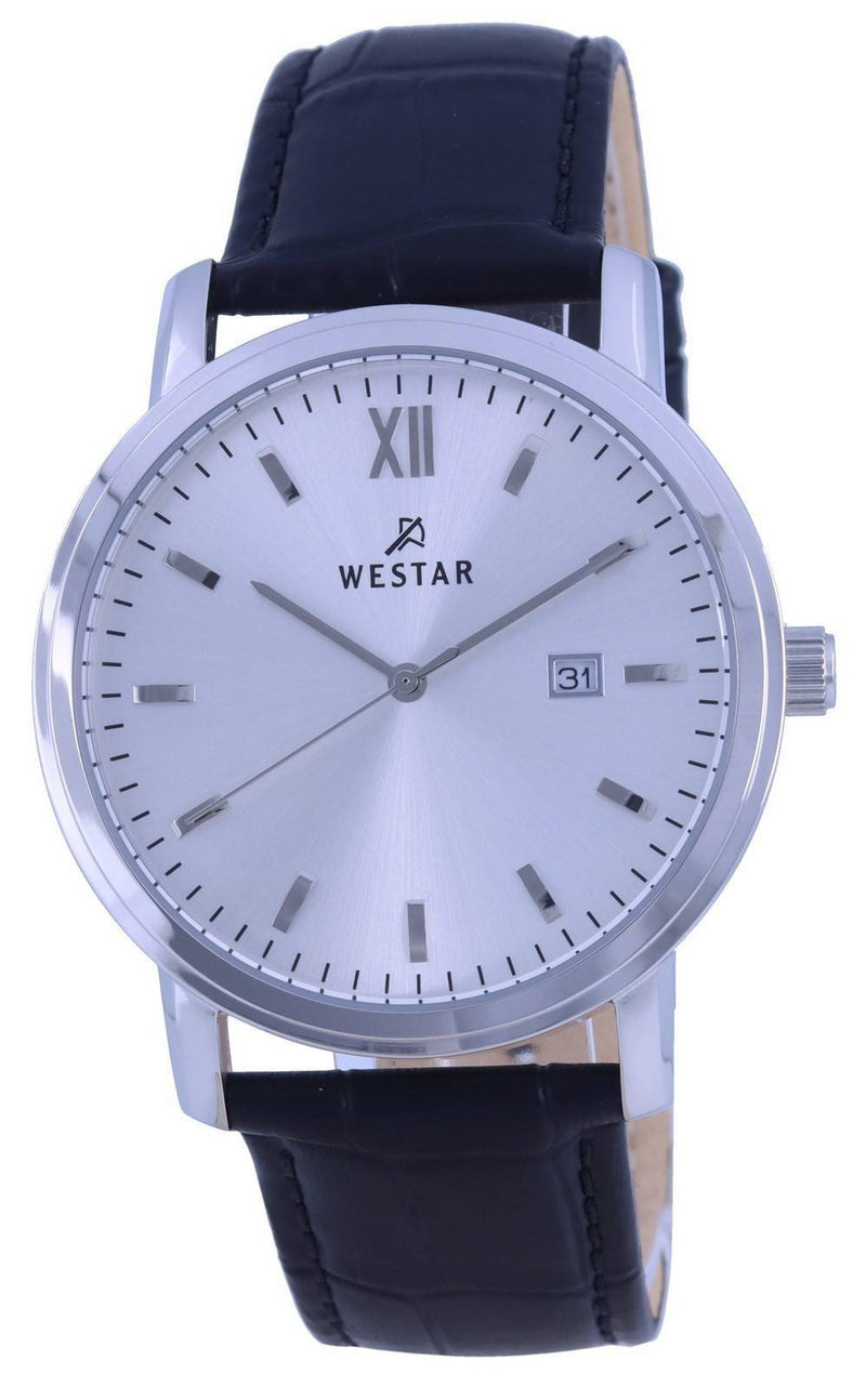 Westar White Dial Leather Strap Quartz 50244 STN 107 Men's Watch