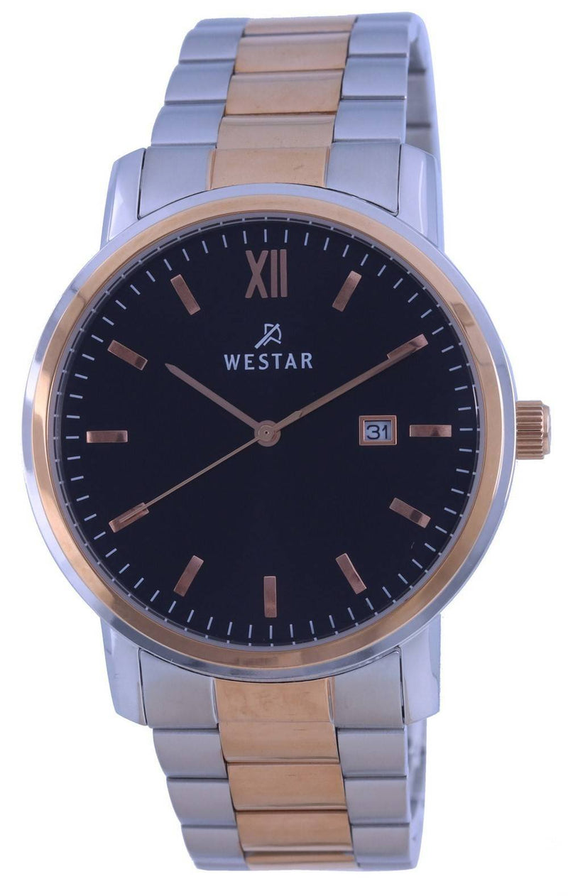 Westar Black Dial Two Tone Stainless Steel Quartz 50245 SPN 603 Men's Watch