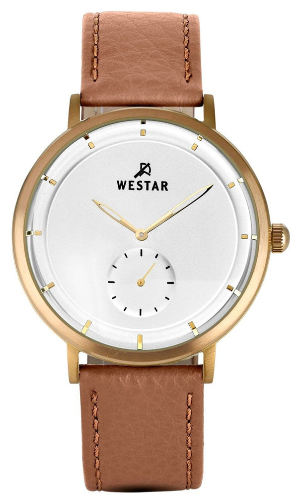 Westar Profile Leather Strap Silver Dial Quartz 50246BZZ187 Men's Watch