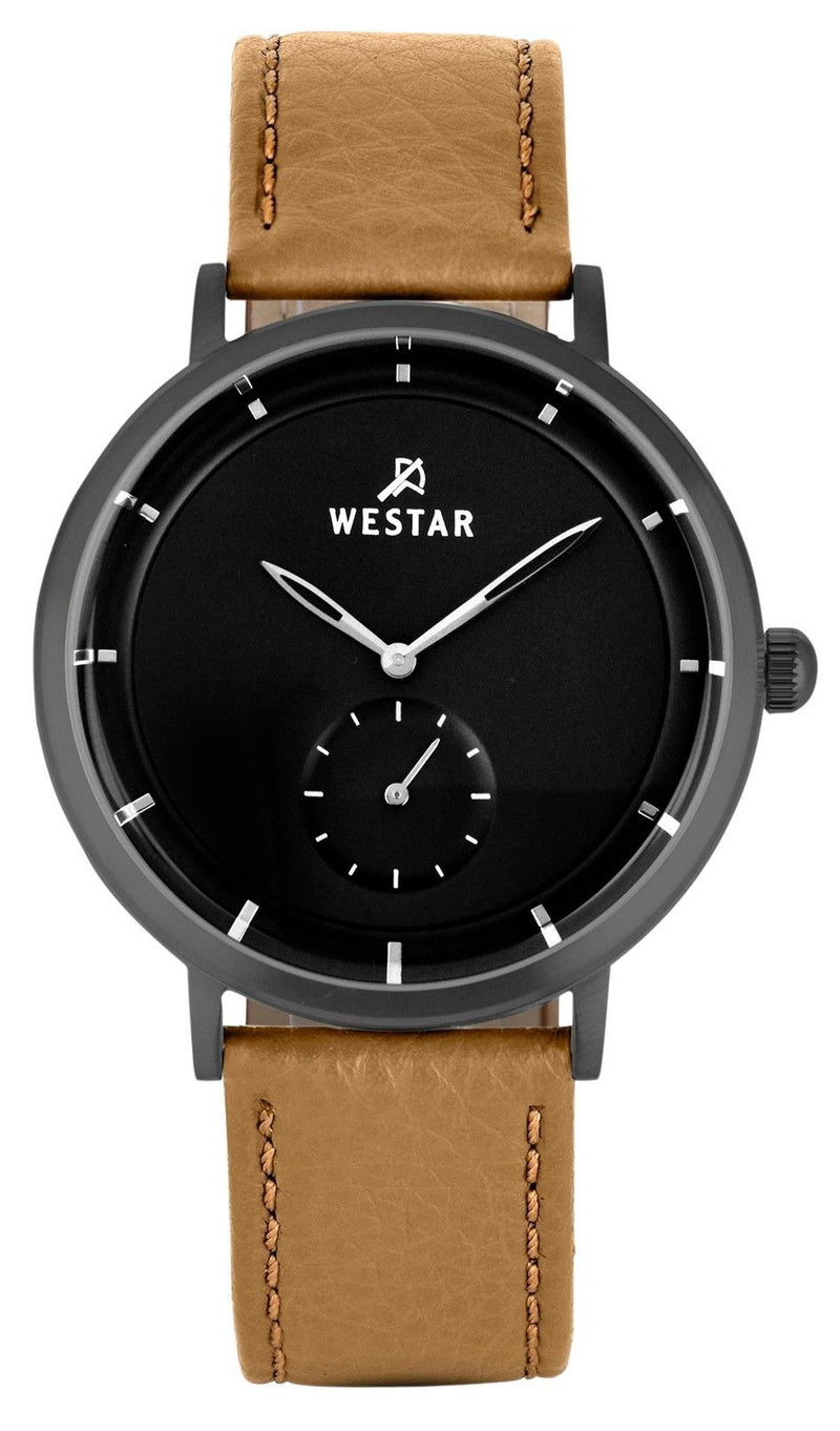 Westar Profile Leather Strap Black Dial Quartz 50246GGN183 Men's Watch