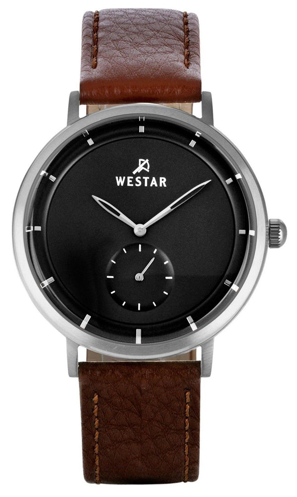 Westar Profile Leather Strap Black Dial Quartz 50246STN123 Men's Watch