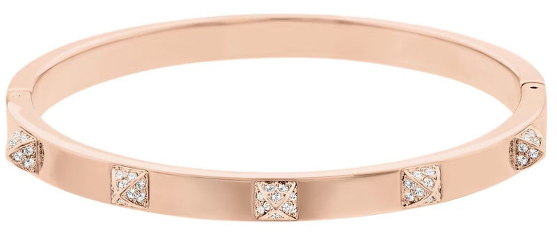 Swarovski Tactic Rose Gold Tone Bangle With White Crystal 5098368 For Women