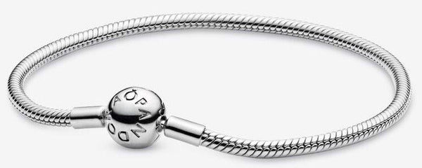 Pandora Moments Sterling Silver Snake Chain Charm Bracelet 590728-20 - 6.3 For Women